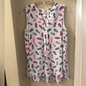 Christopher & Banks Sleeveless Pleated Back Top